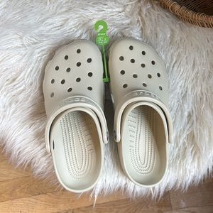 NWT cream crocs in “bone”
